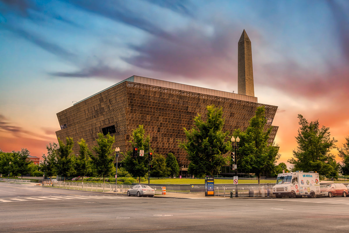 Sunset at the National Museum of African American History and Culture