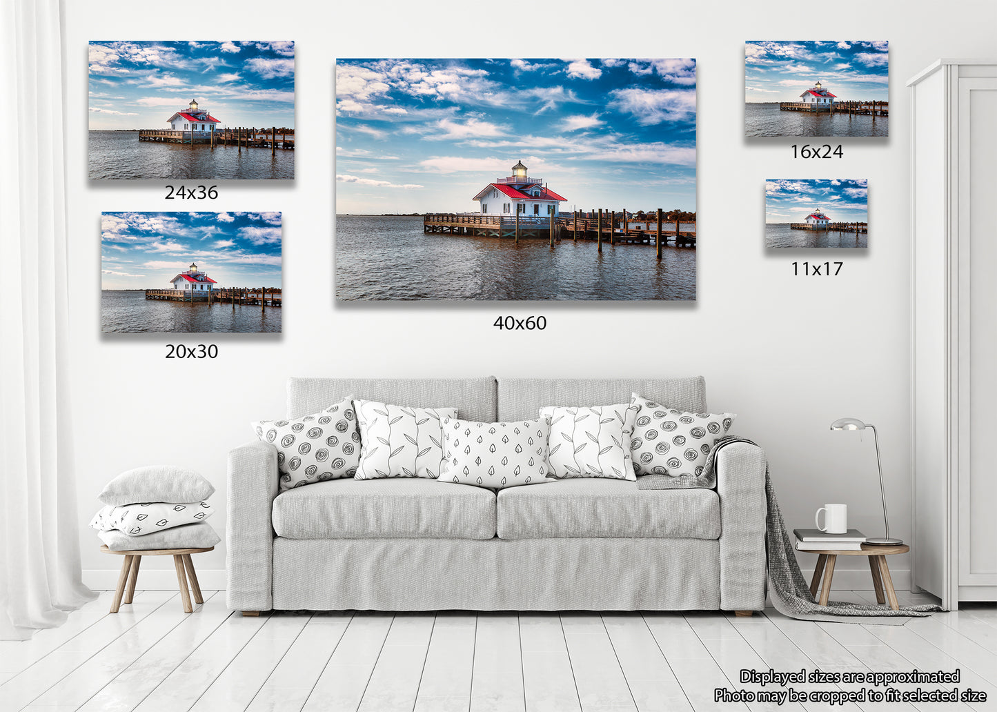 Vista del faro de Roanoke Marshes