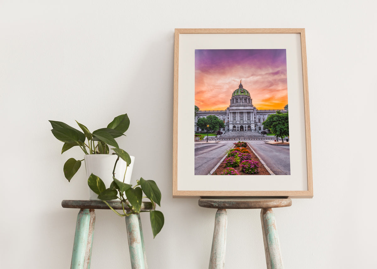 Portrait of the Pennsylvania State Capitol at Sunrise
