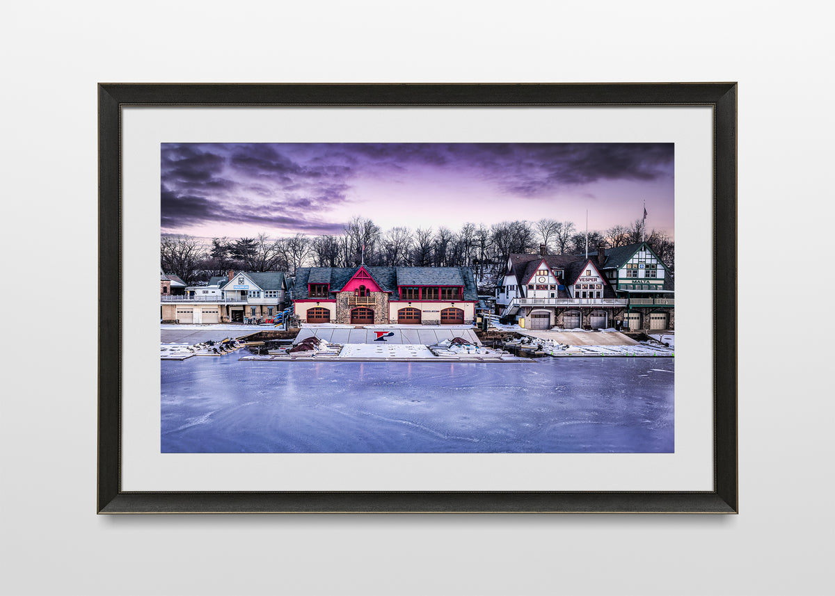 Boathouse Row on Ice