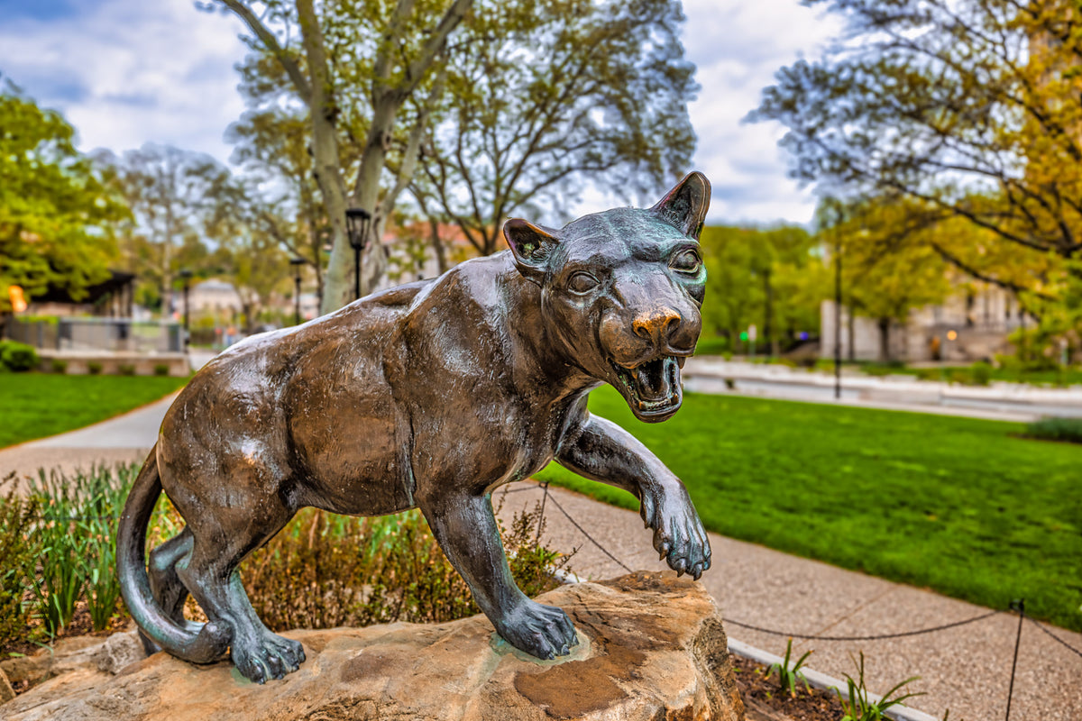 Pitt Panther statue on the University of Pittsburgh campus in Pittsburgh