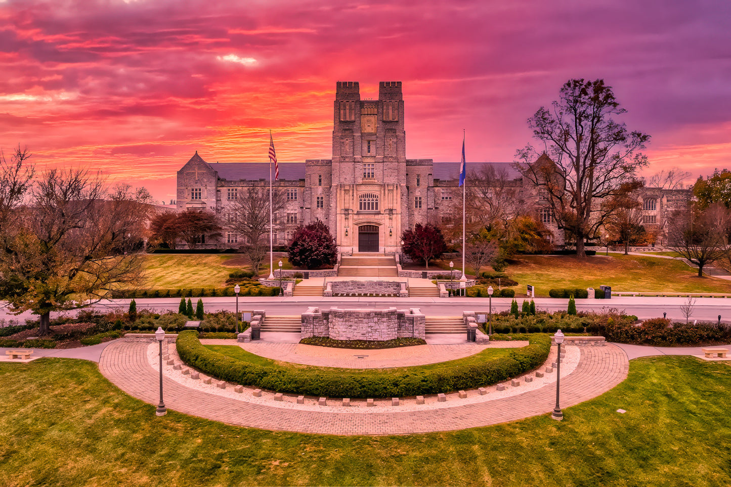 Sunset behind Burruss Hall image 0