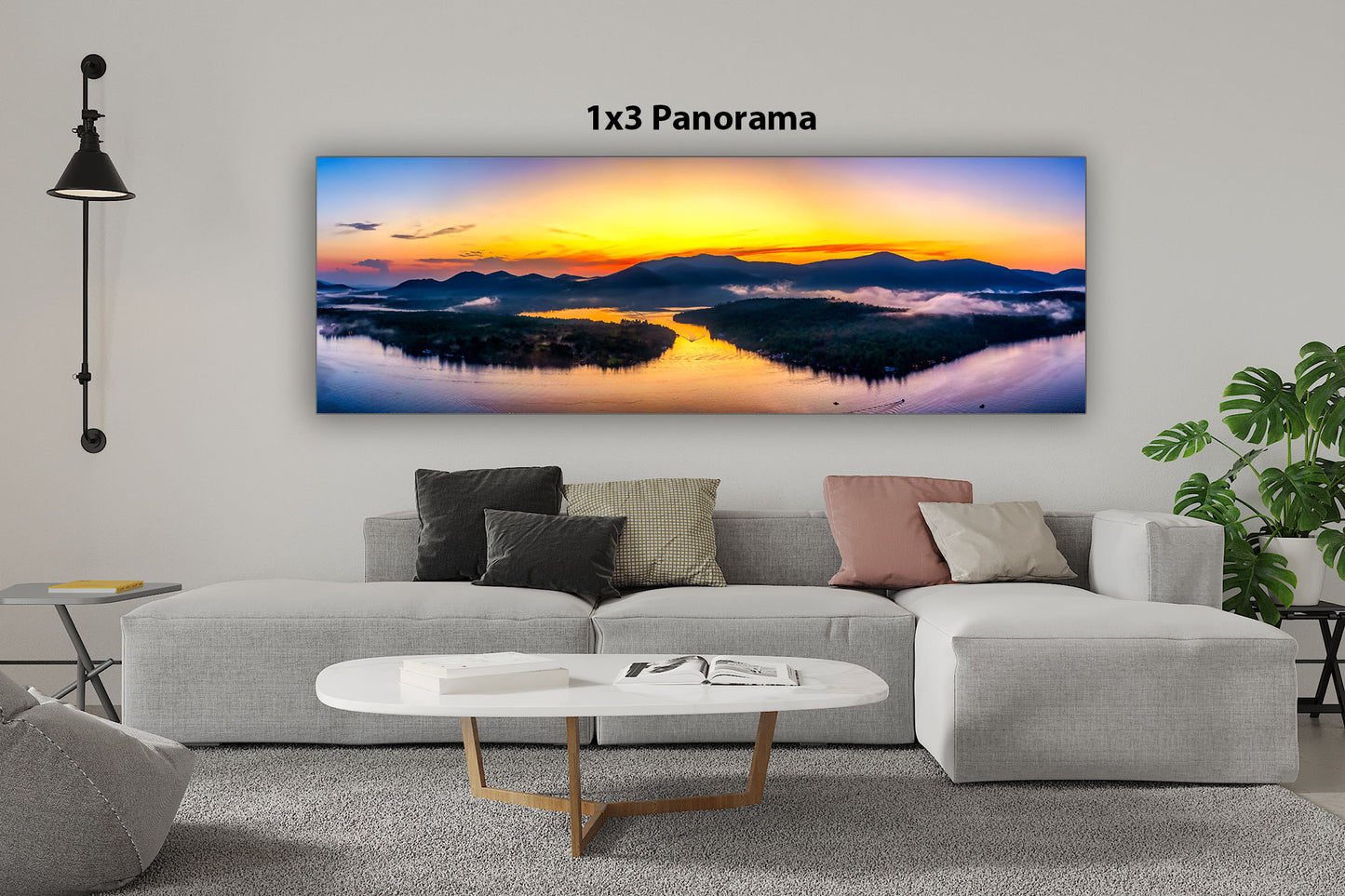 Golden Sunset over Lake Placid Panorama image 2