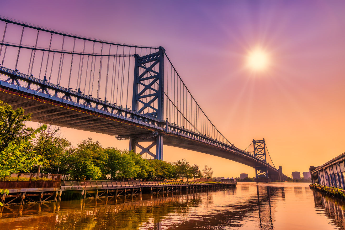 Sunburst Over the Benjamin Franklin Bridge image 0