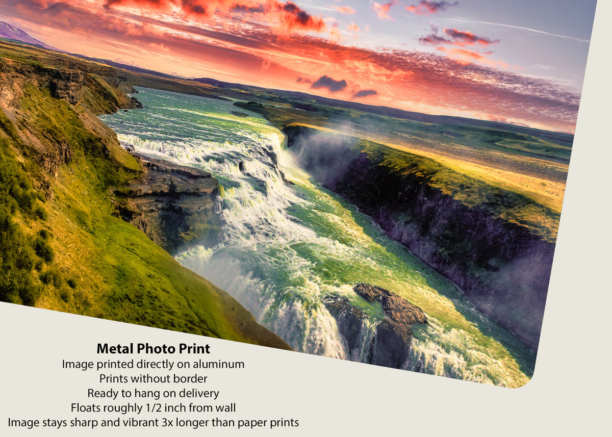 Atardecer en la cascada de Gullfoss