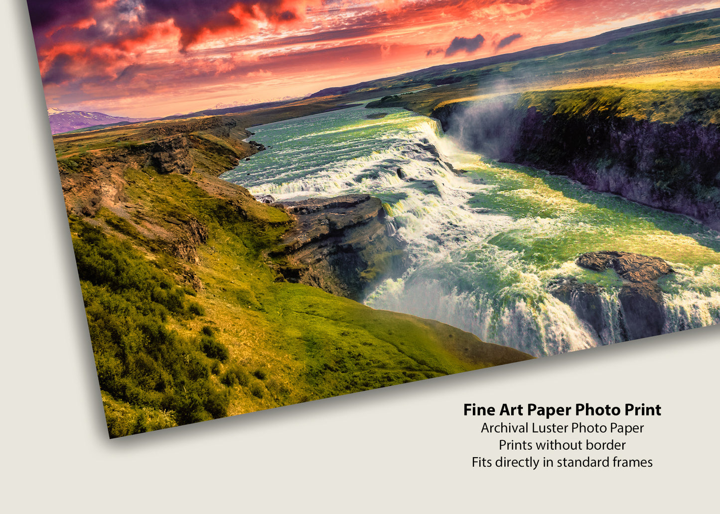 Atardecer en la cascada de Gullfoss