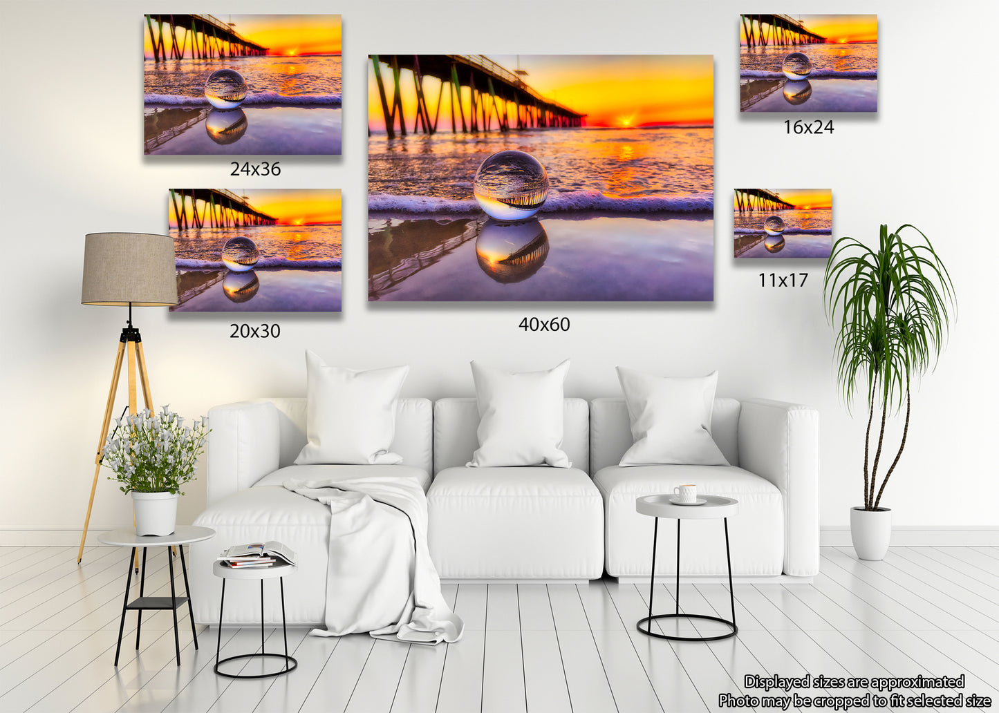 Muelle de Virginia Beach en una esfera