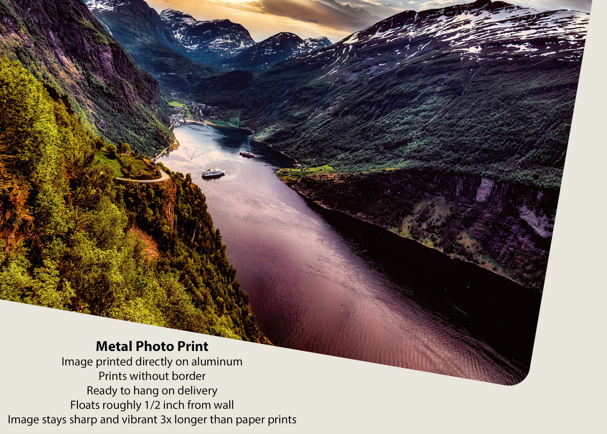 Norwegian Fjord Overlook at Sunset