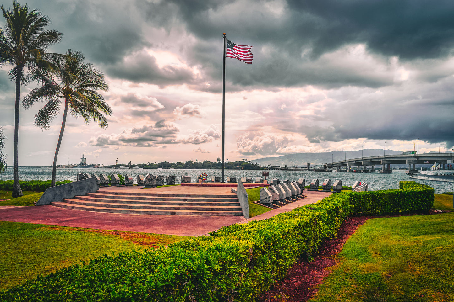 Flag over Pearl Harbor image 0