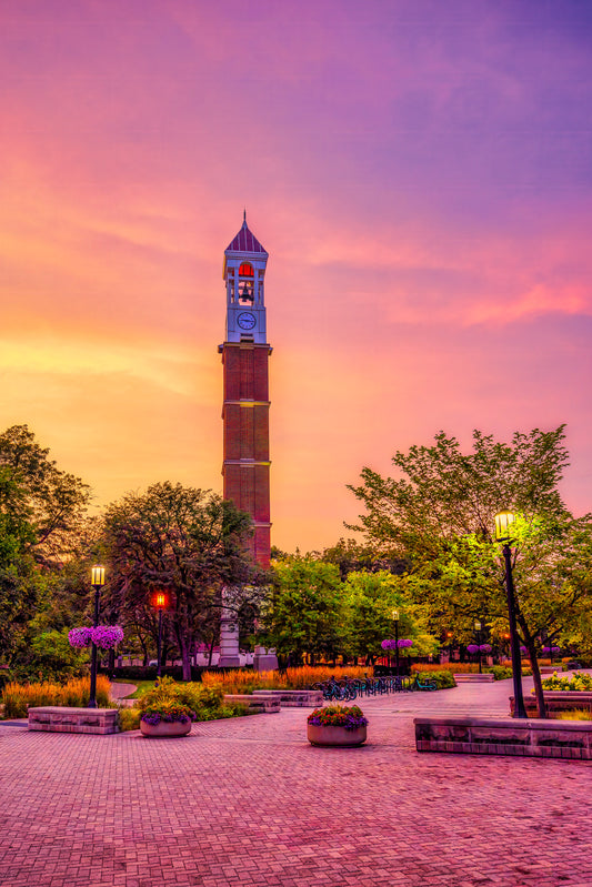 Sunset at the Purdue Bell Tower image 0