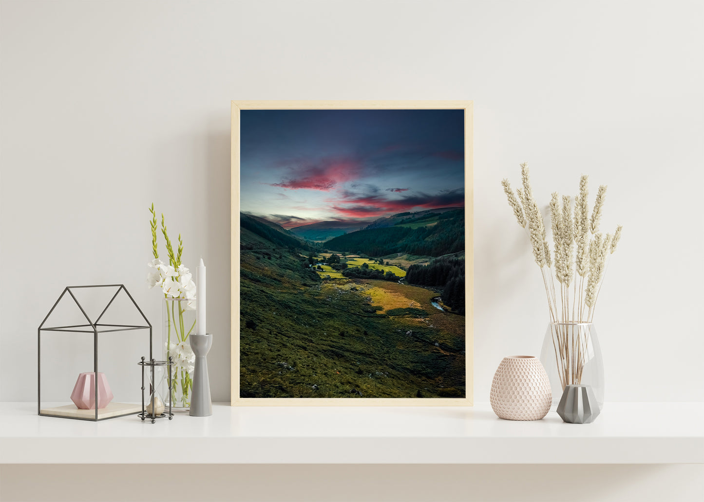 Puesta de sol en las montañas de Wicklow