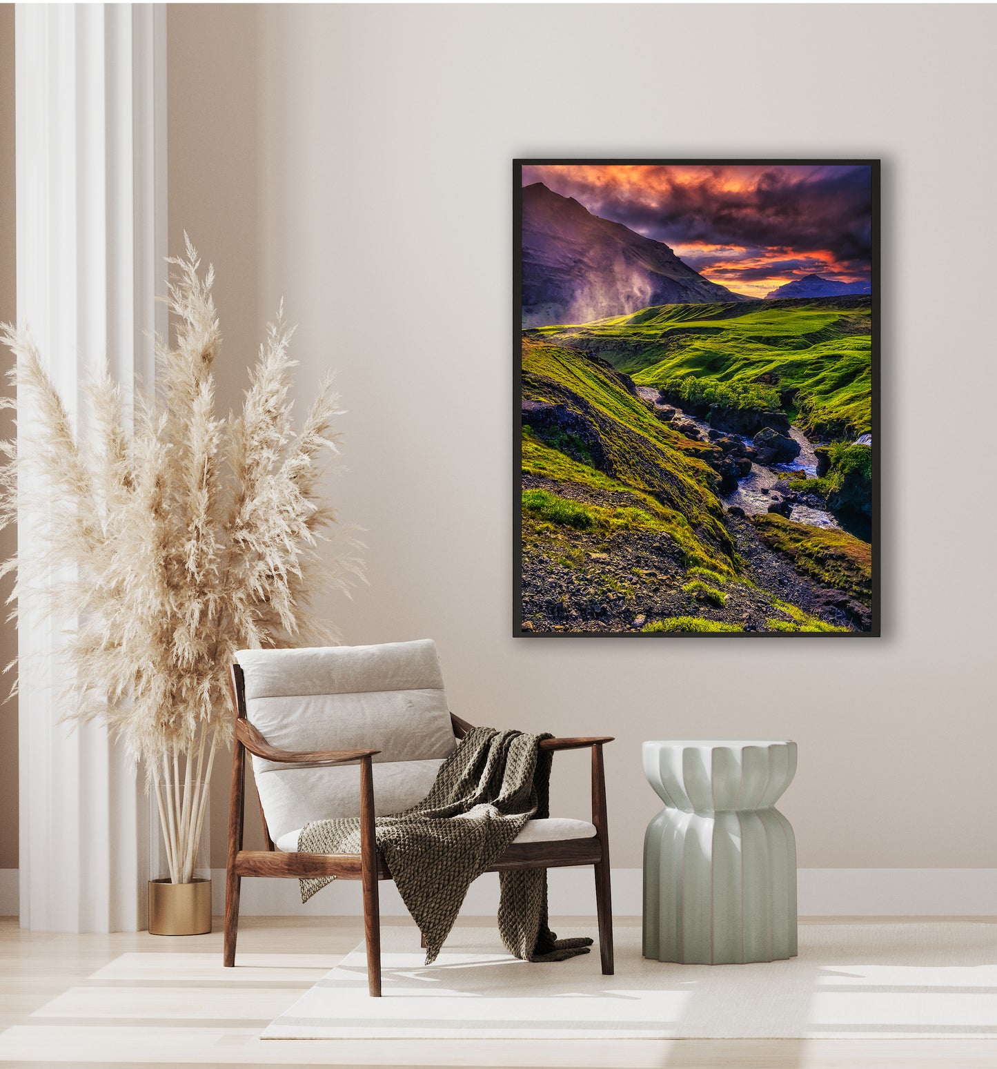 Río Skoga al anochecer