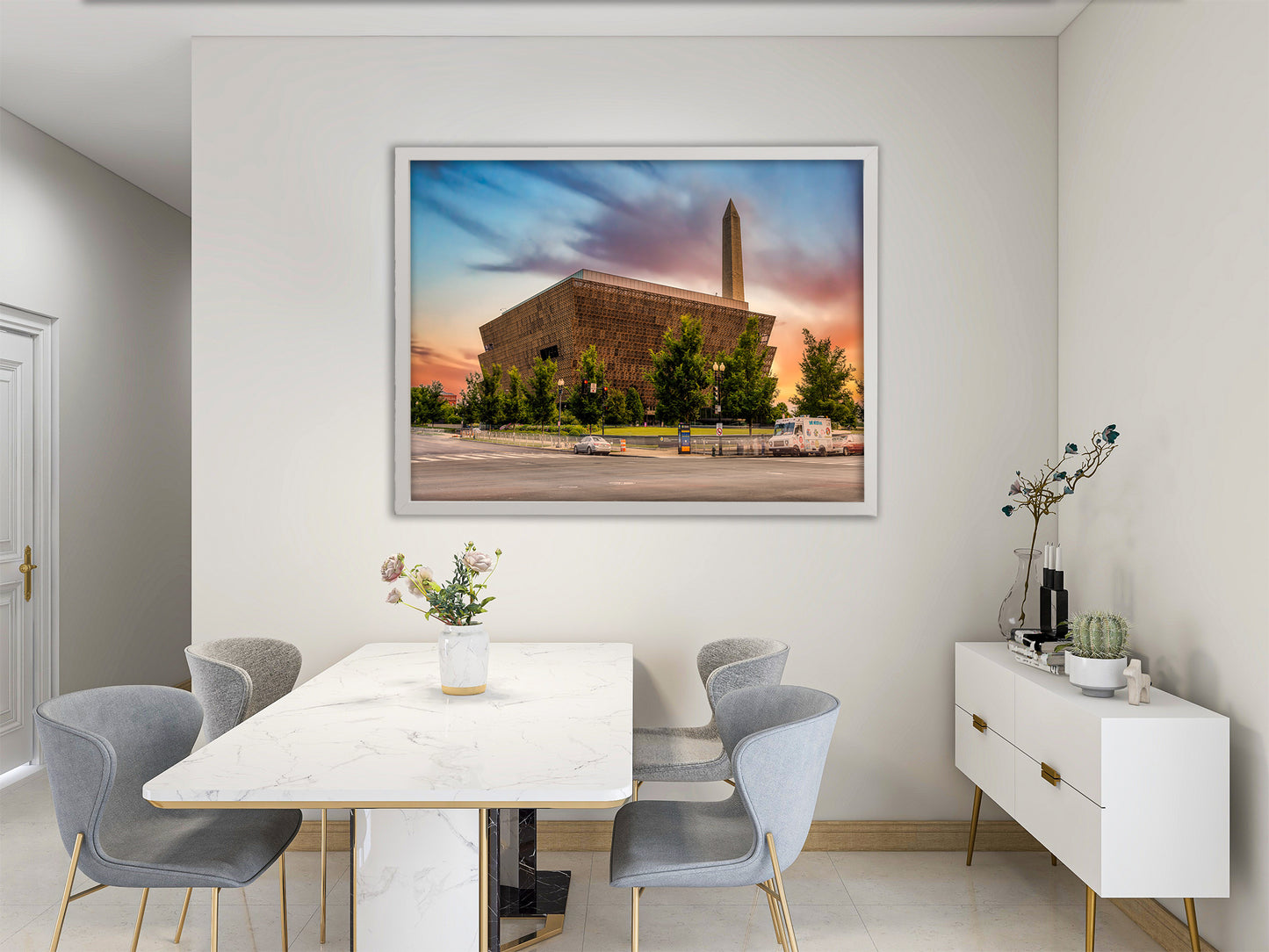 Sunset at the National Museum of African American History and Culture