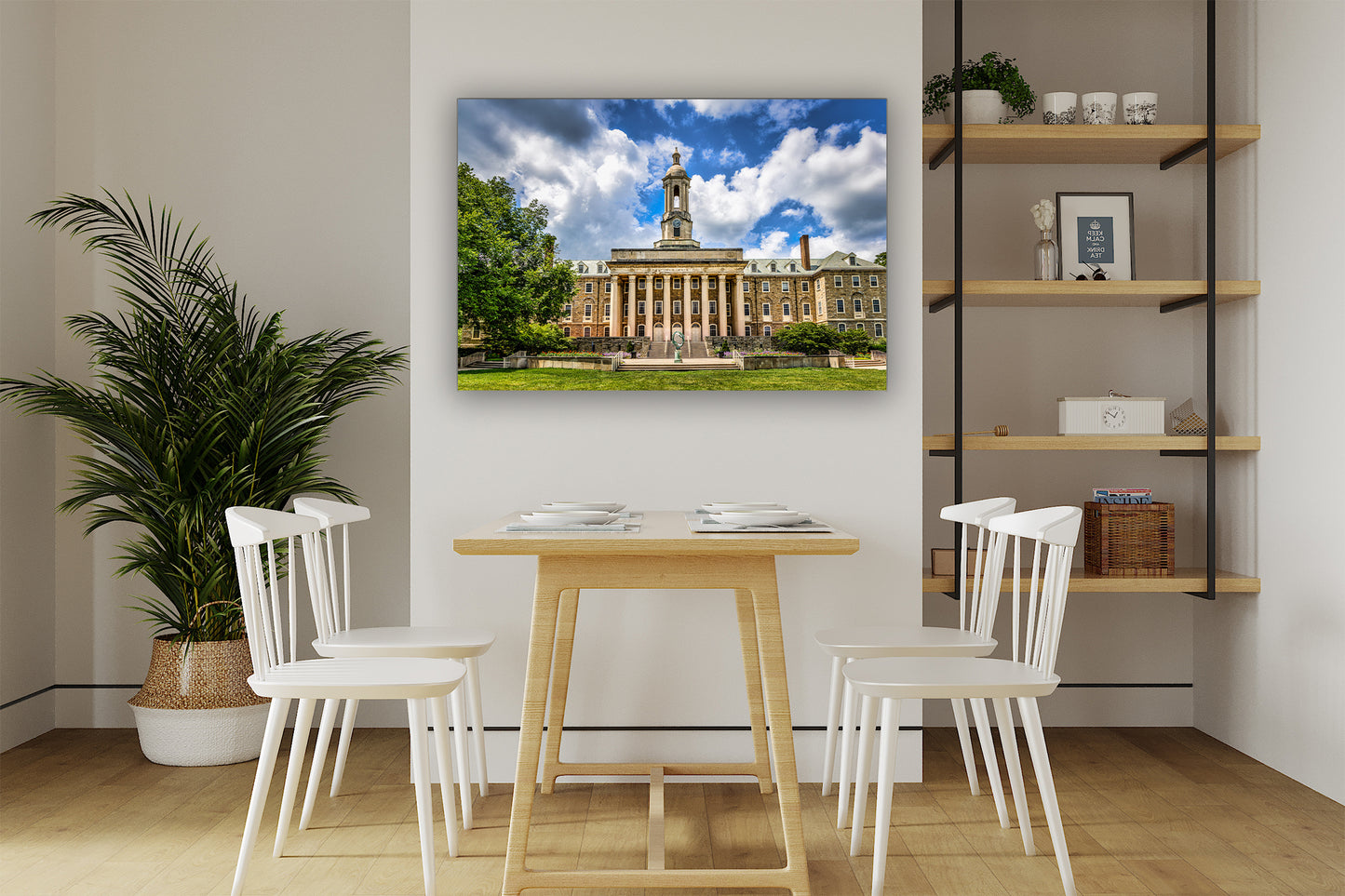 Old Main beneath the Blue and White