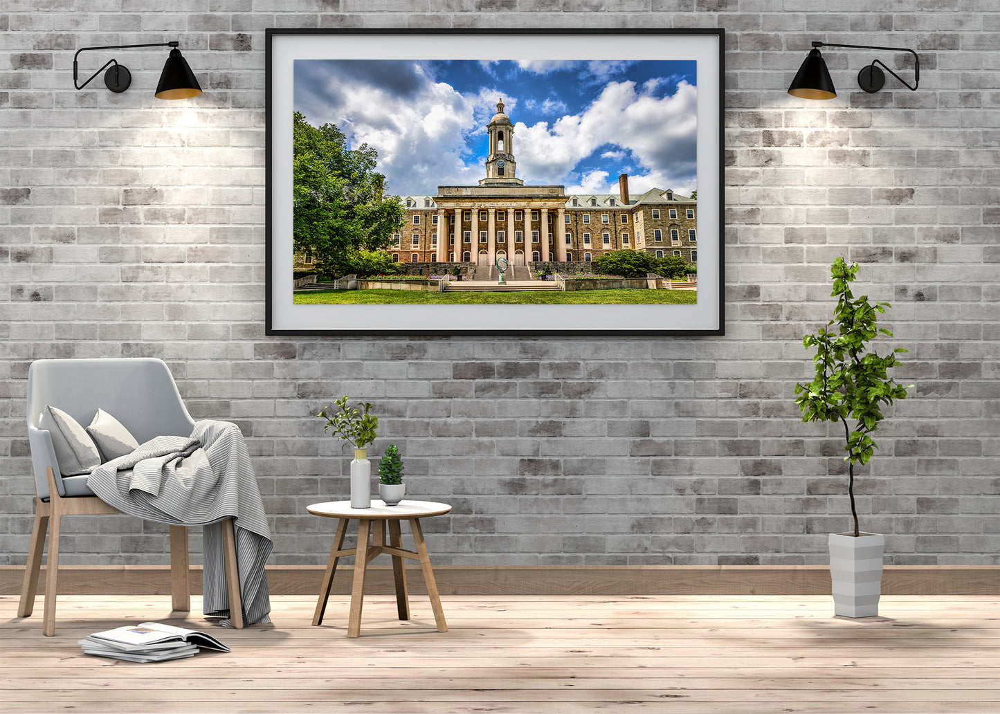 Old Main beneath the Blue and White