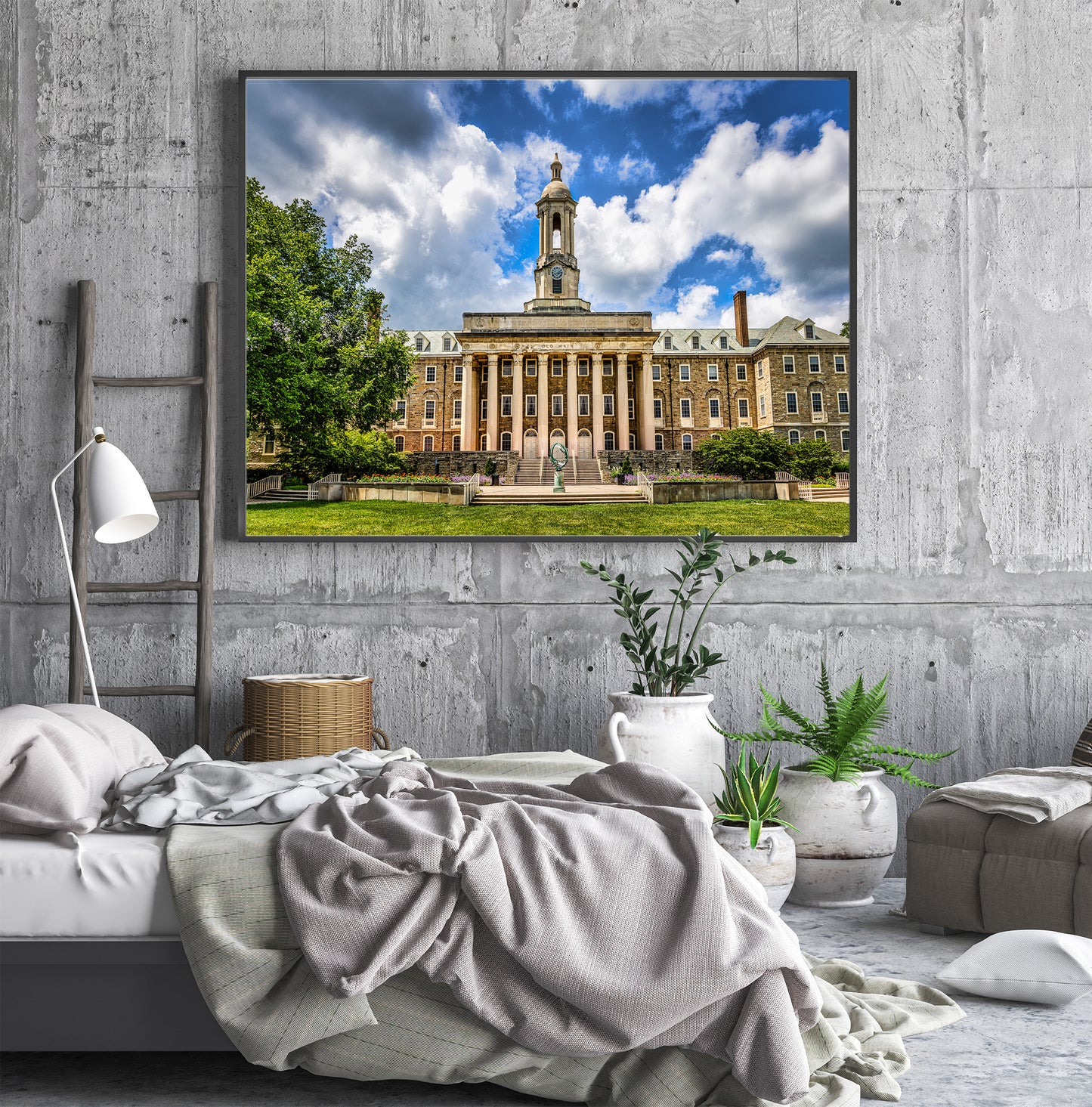 Old Main beneath the Blue and White