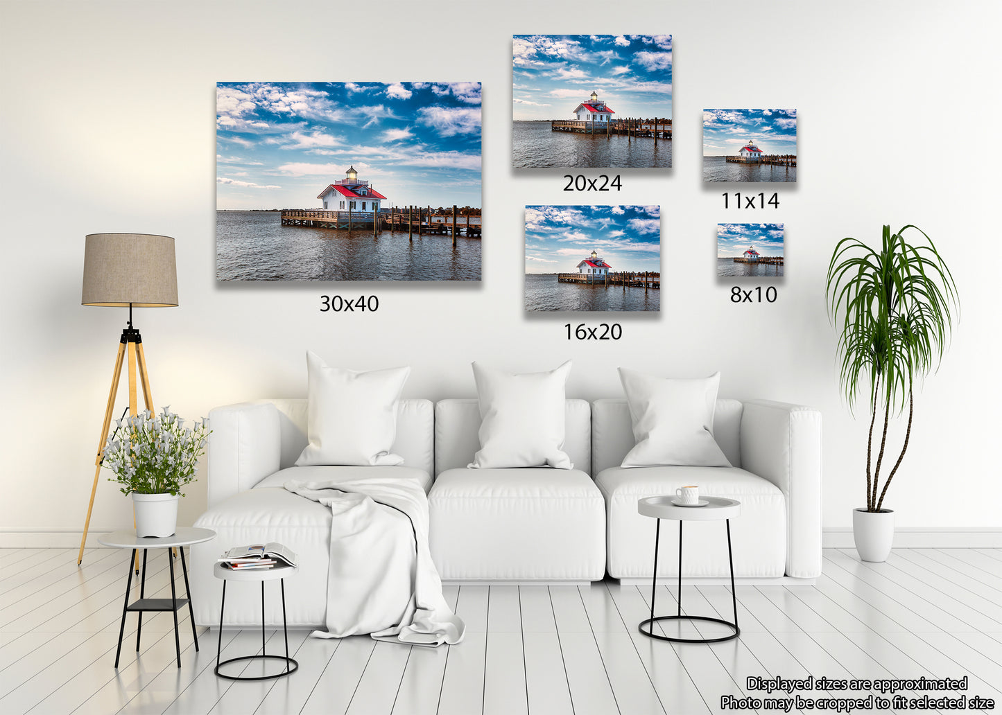 Vista del faro de Roanoke Marshes