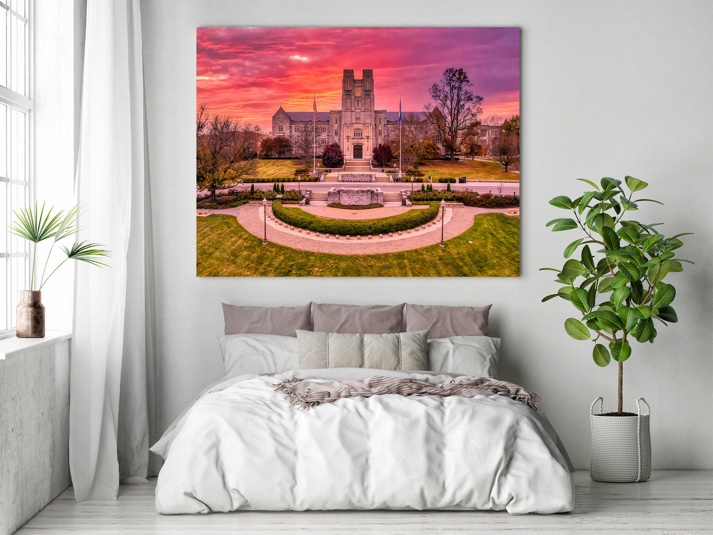 Sunset behind Burruss Hall