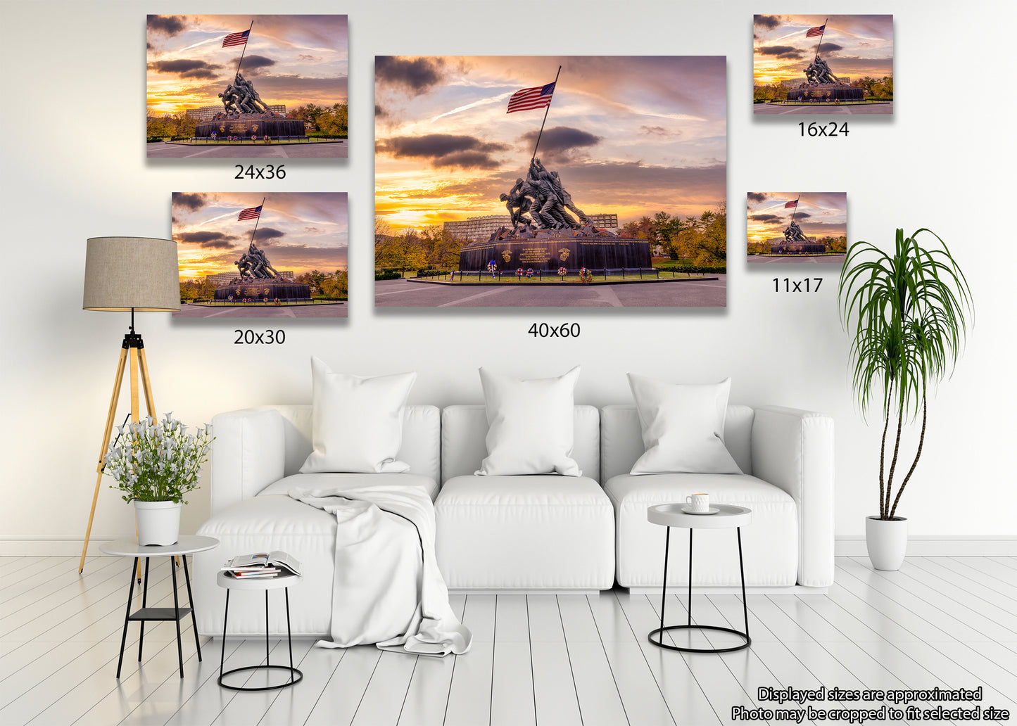 Atardecer en el Monumento de Guerra del Cuerpo de Marines de EE. UU.