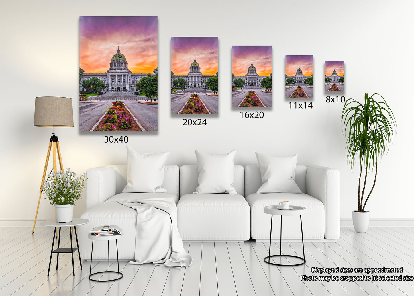 Retrato del Capitolio del Estado de Pensilvania al amanecer