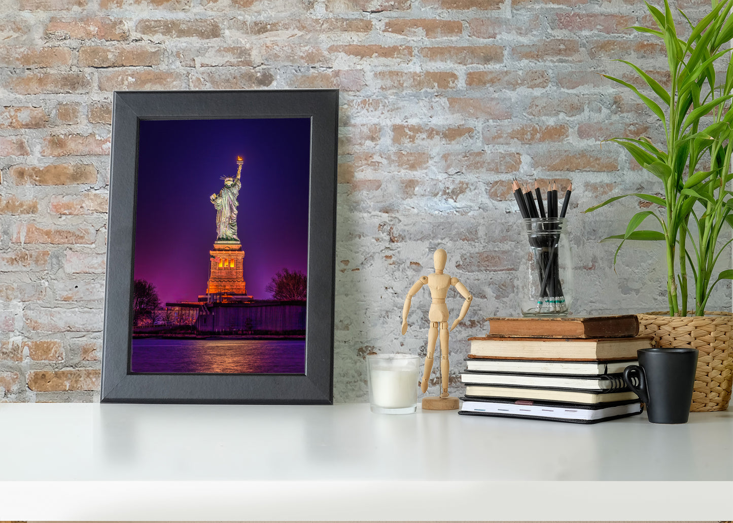 Lady Liberty in the Glow of Night