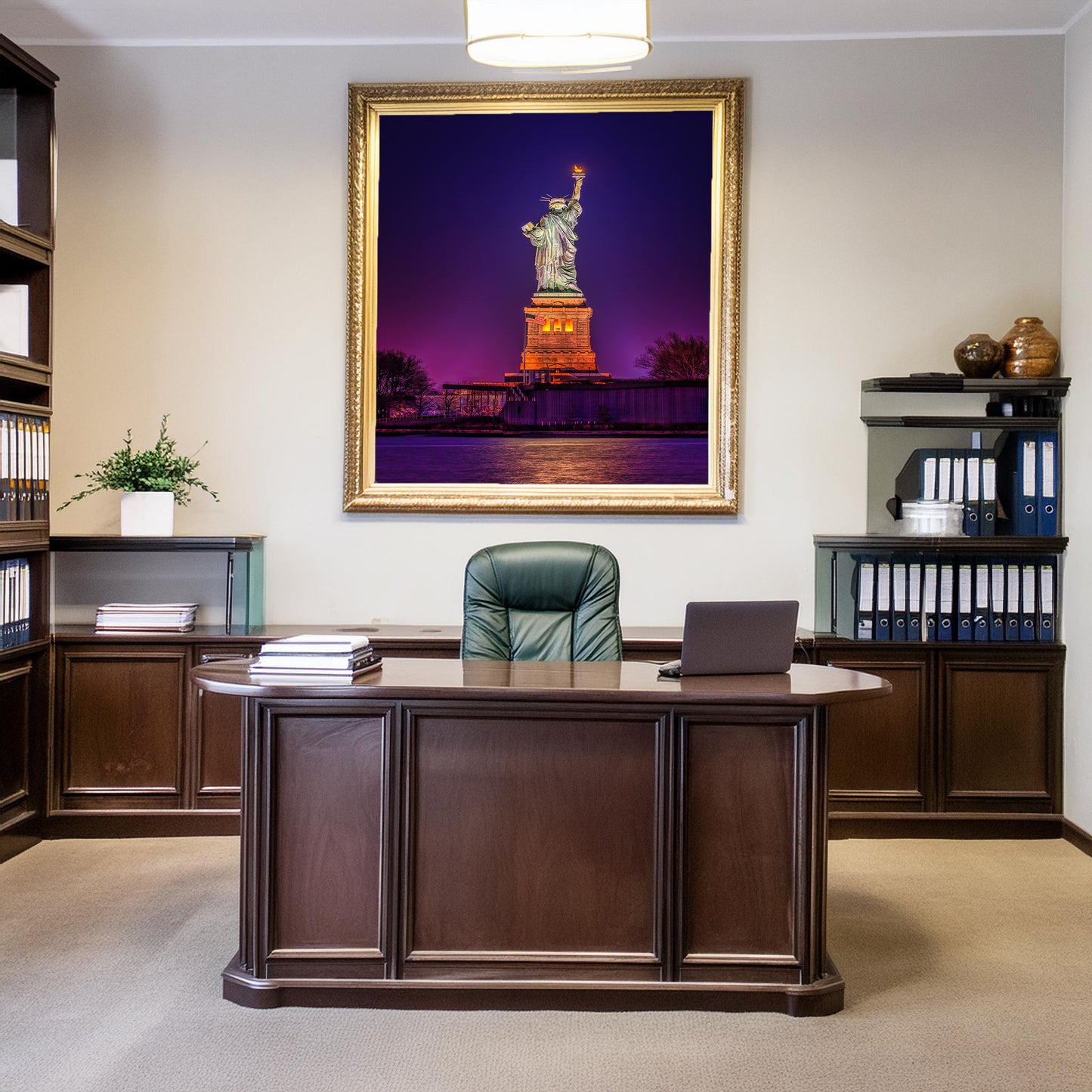 Lady Liberty in the Glow of Night