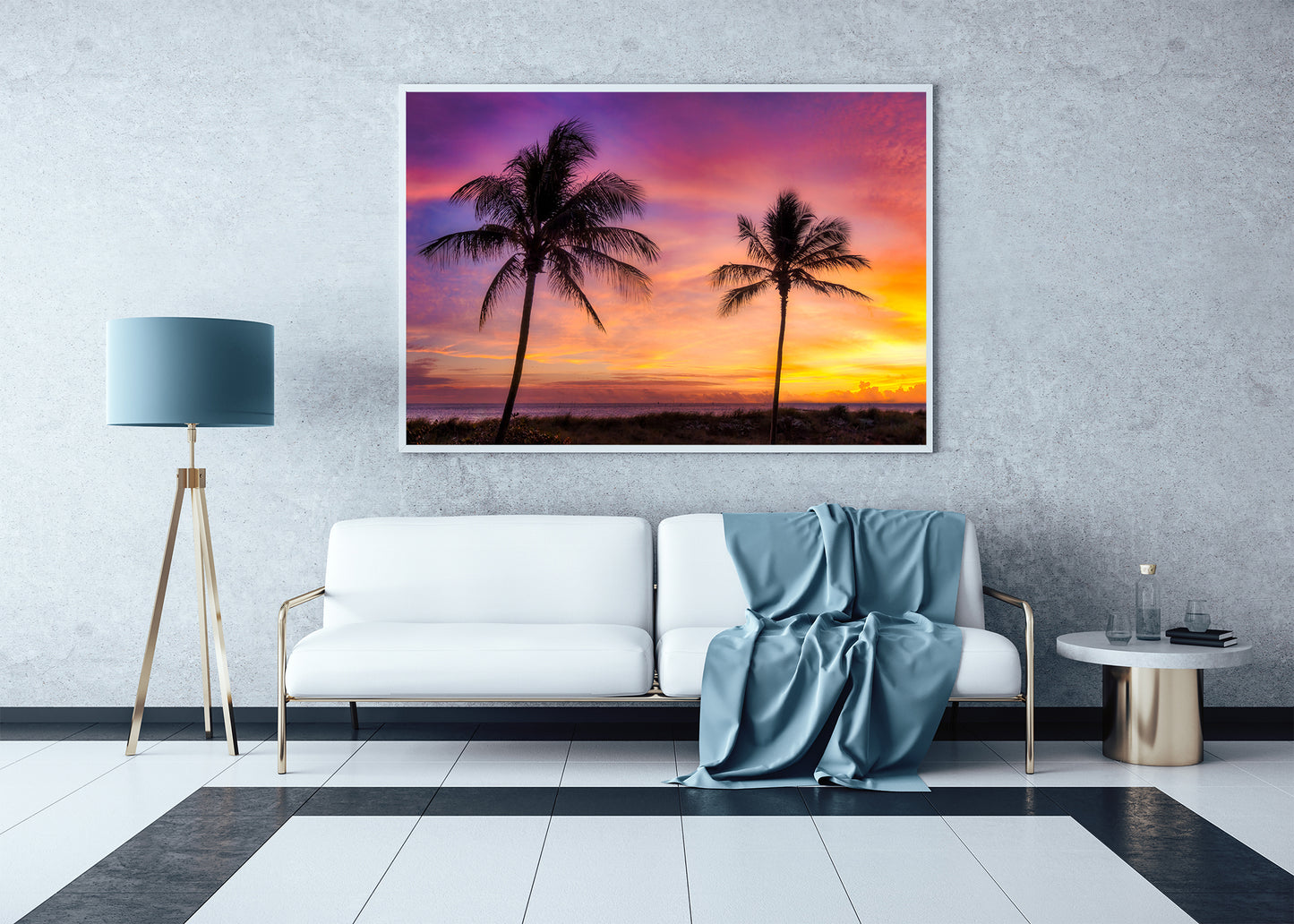 Par de palmeras al amanecer