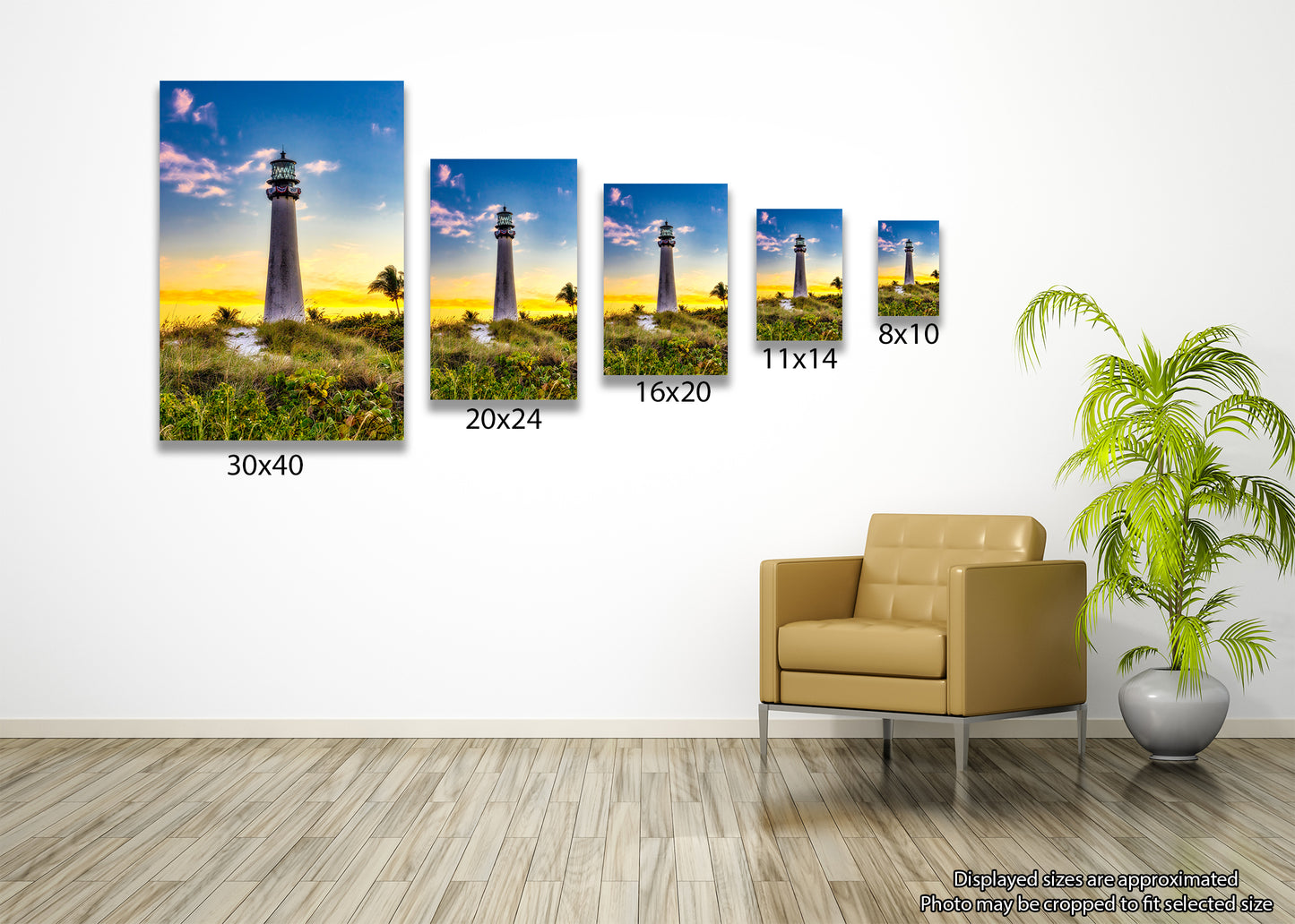 Retrato del atardecer en el faro de Cabo Florida