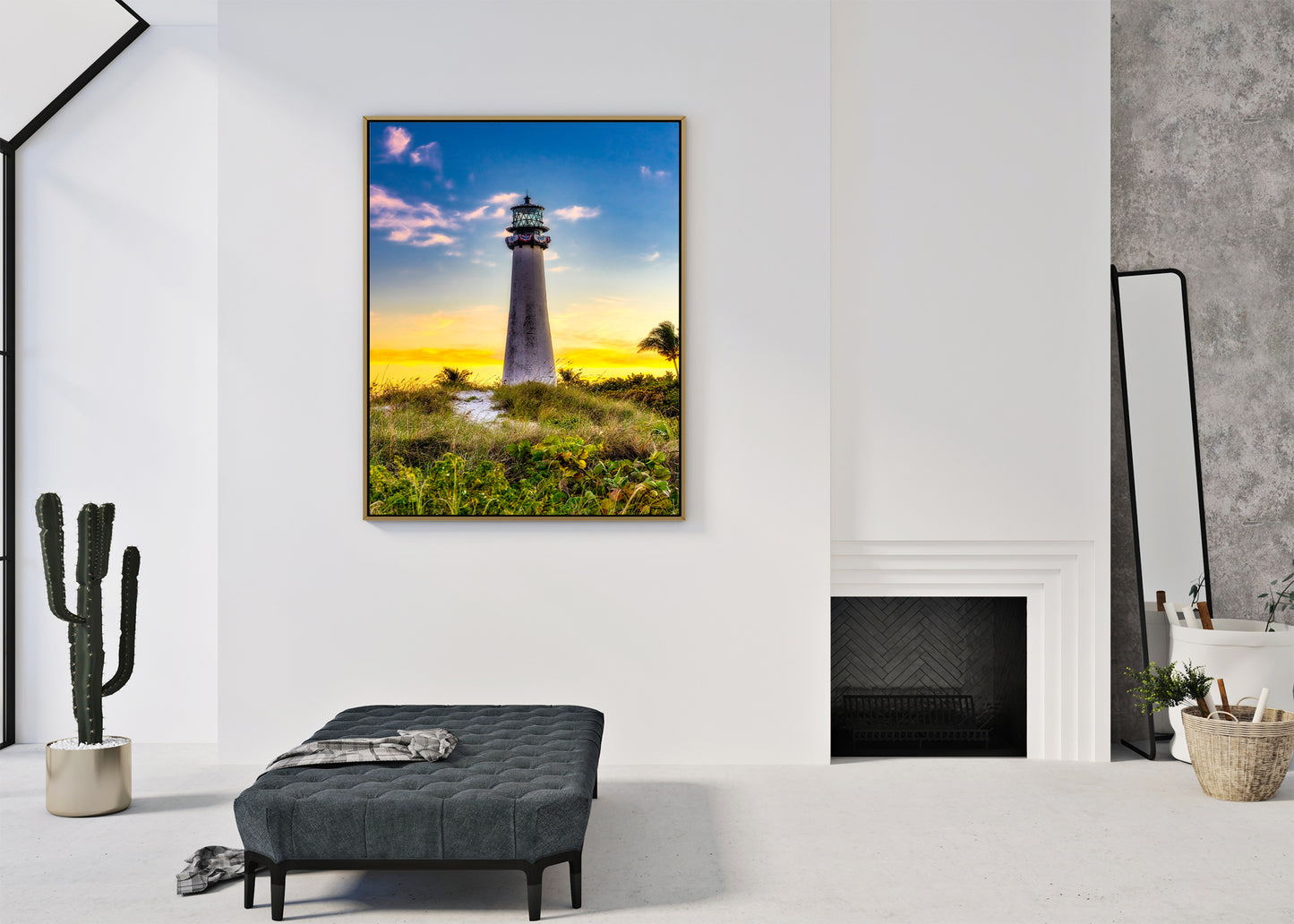 Retrato del atardecer en el faro de Cabo Florida