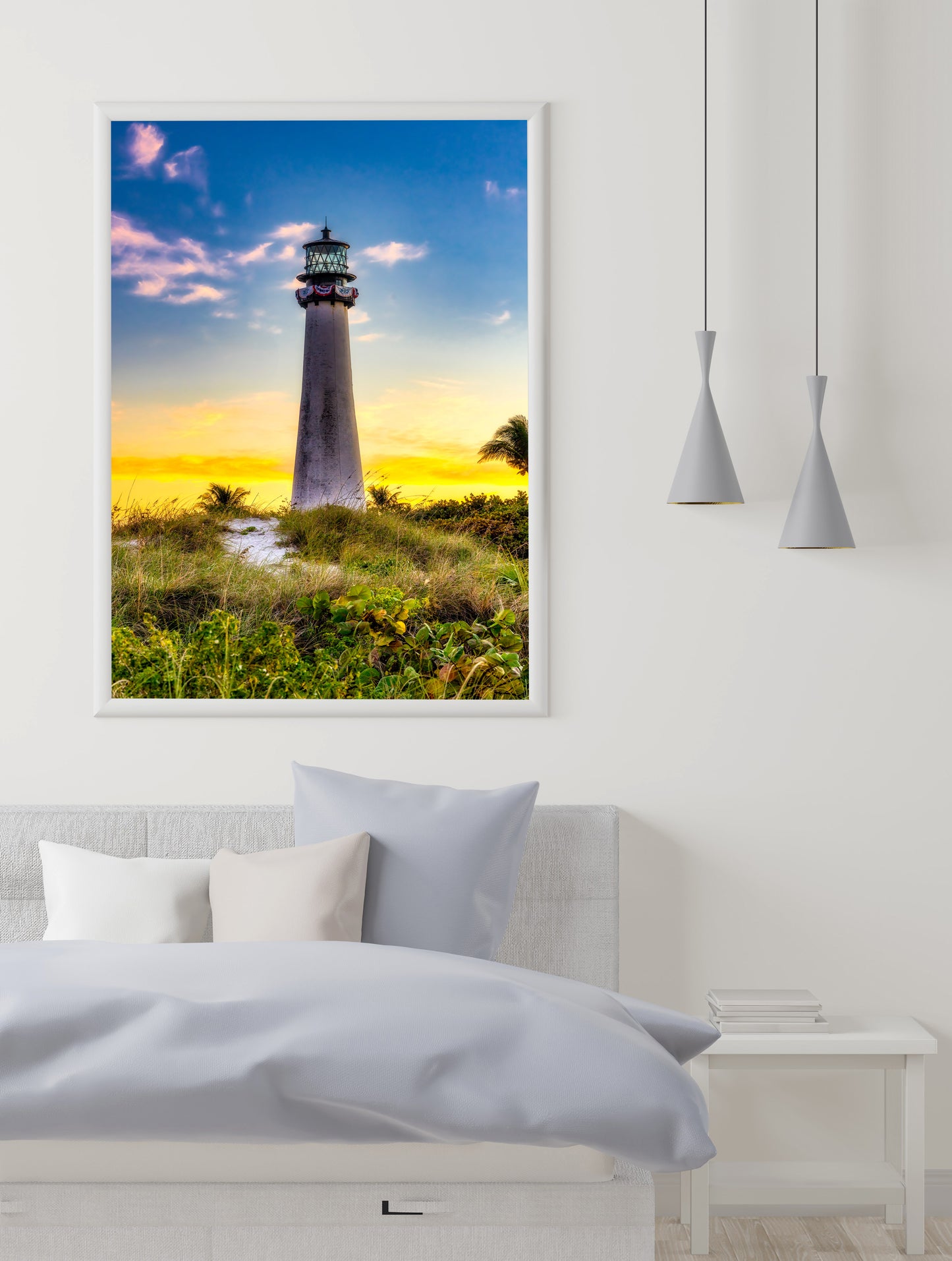 Retrato del atardecer en el faro de Cabo Florida