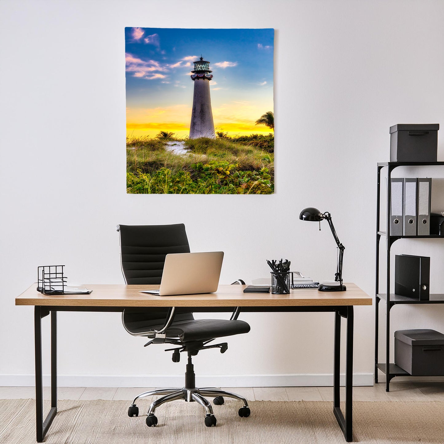 Retrato del atardecer en el faro de Cabo Florida