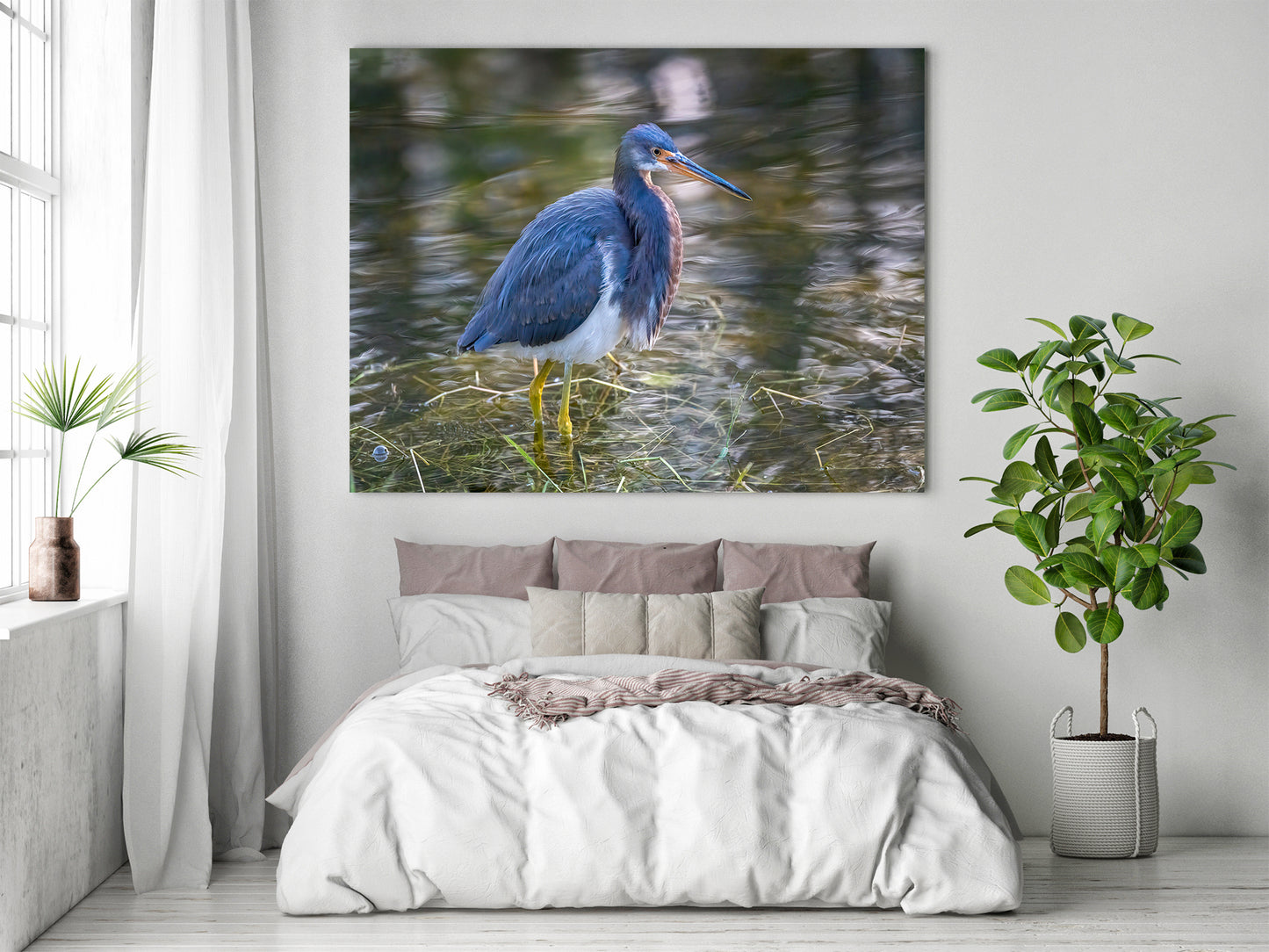 Polycolor Image of a Tricolor Heron