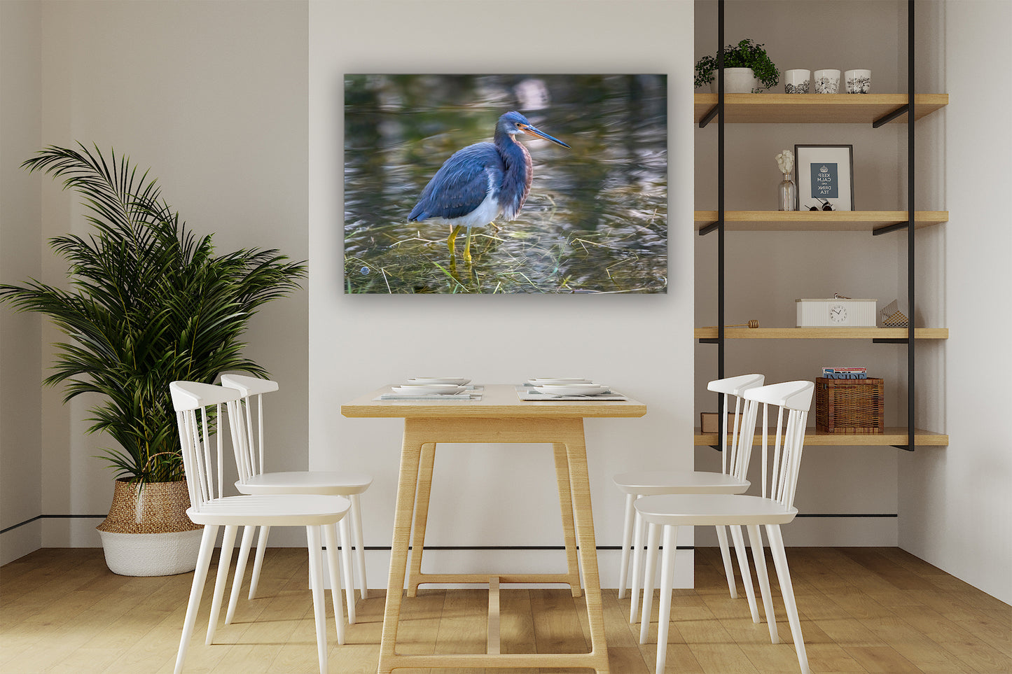 Polycolor Image of a Tricolor Heron