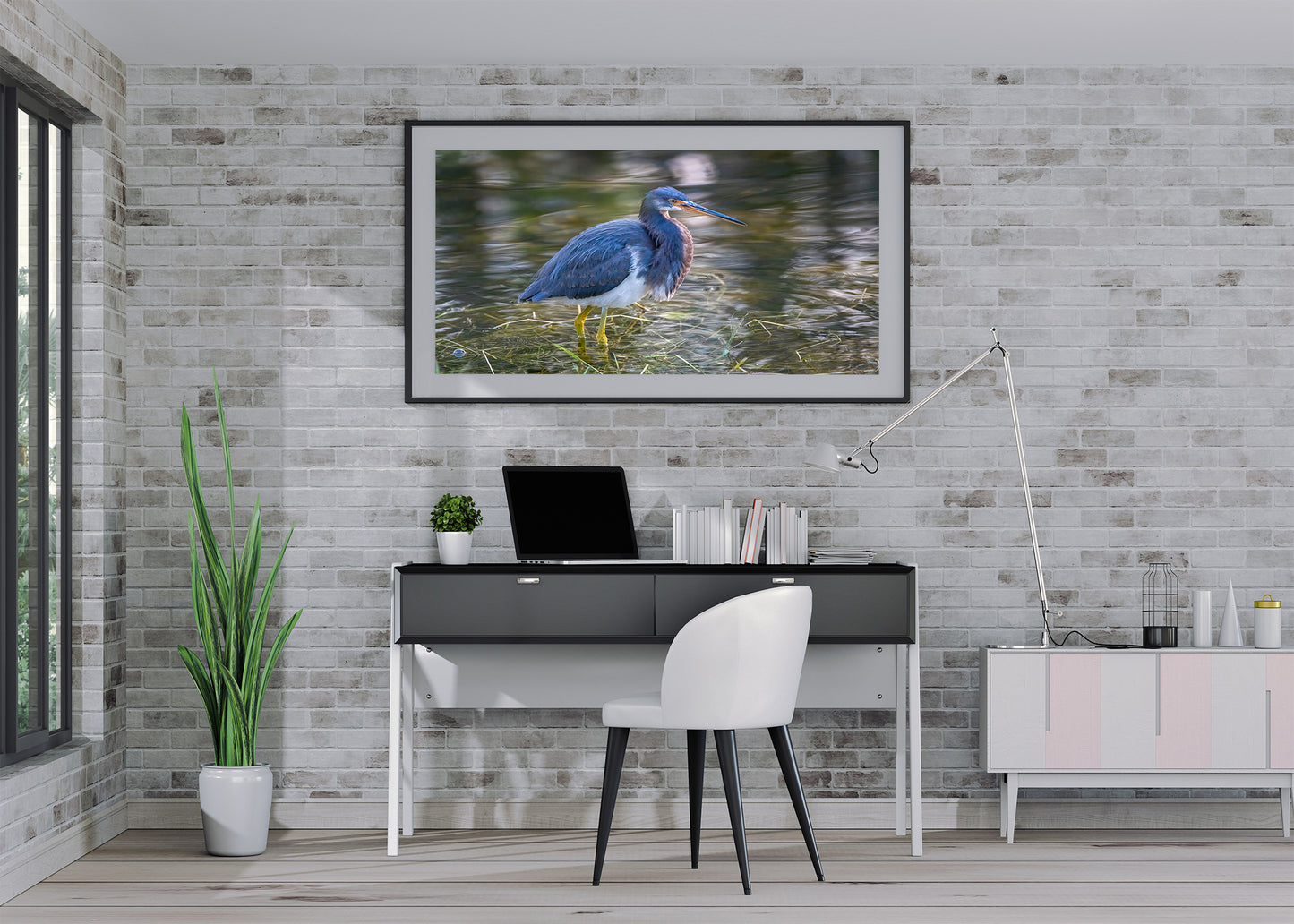 Polycolor Image of a Tricolor Heron