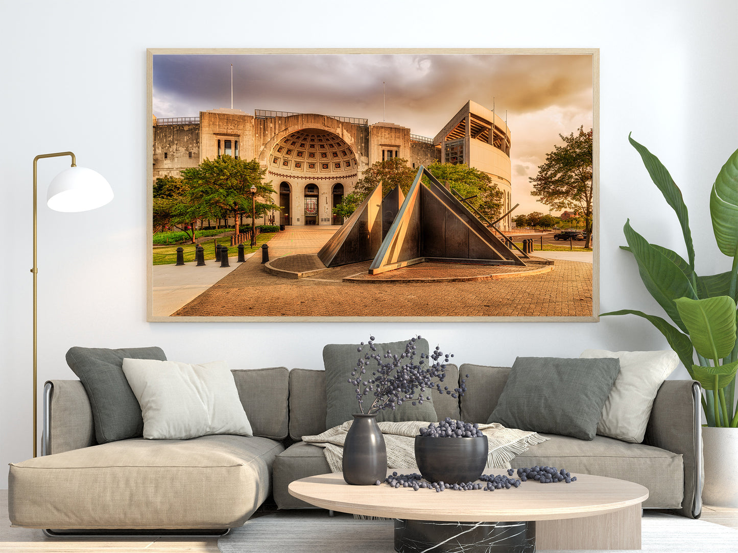 Atardecer en la rotonda del estadio de Ohio