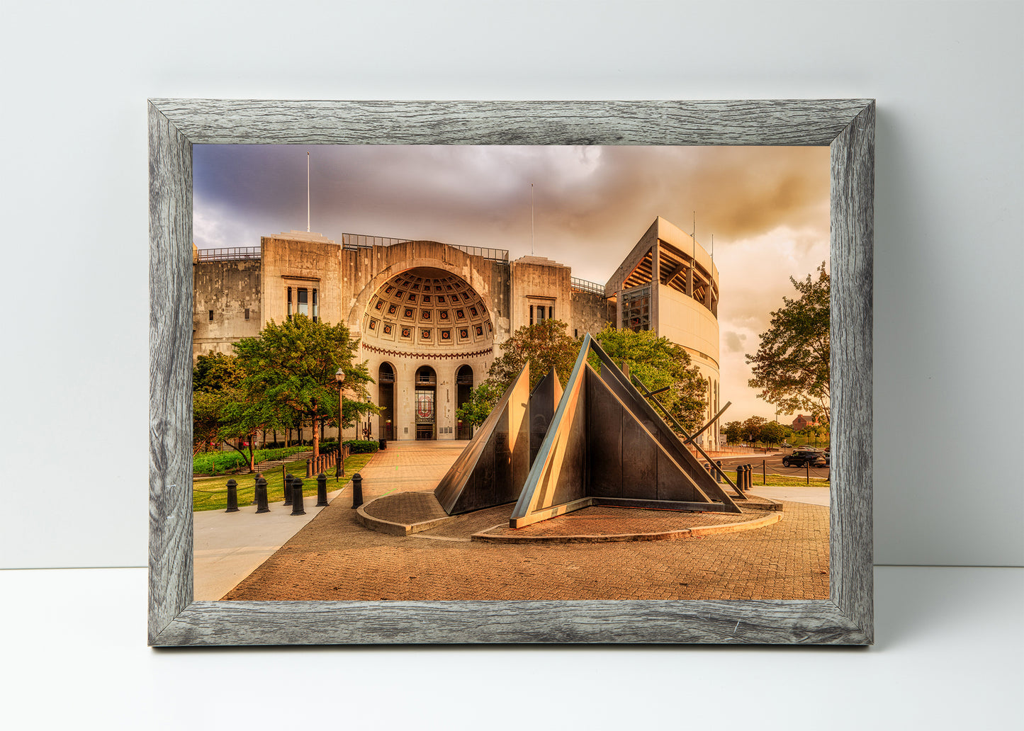 Atardecer en la rotonda del estadio de Ohio