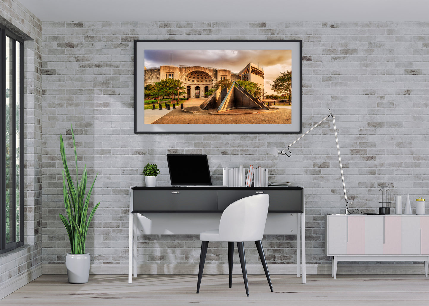 Atardecer en la rotonda del estadio de Ohio