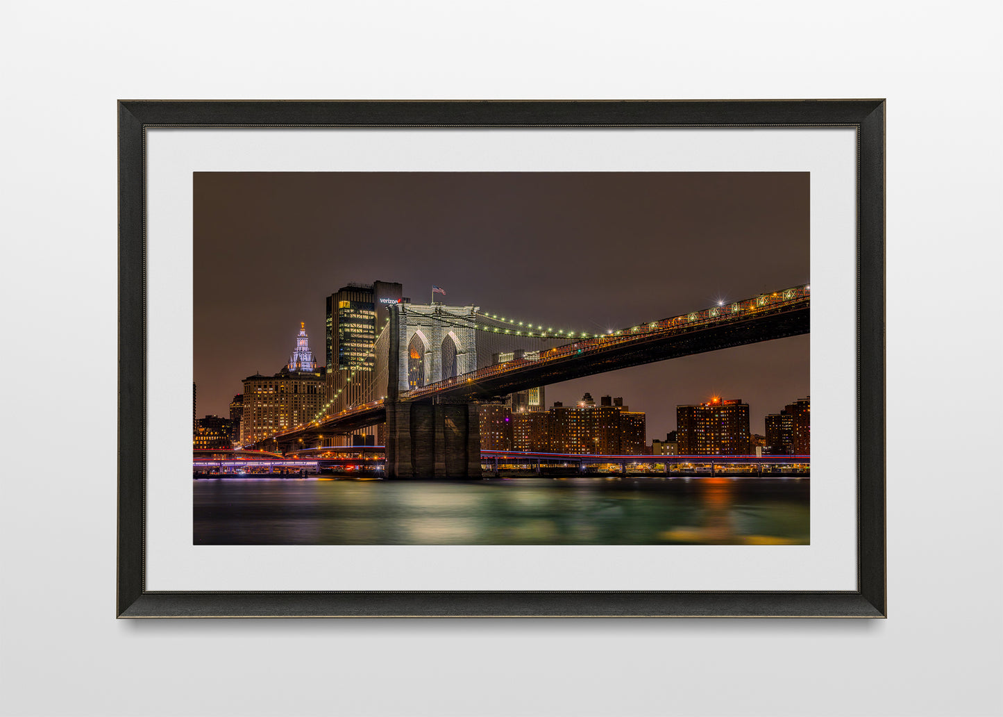 Looking out at the Brooklyn Bridge