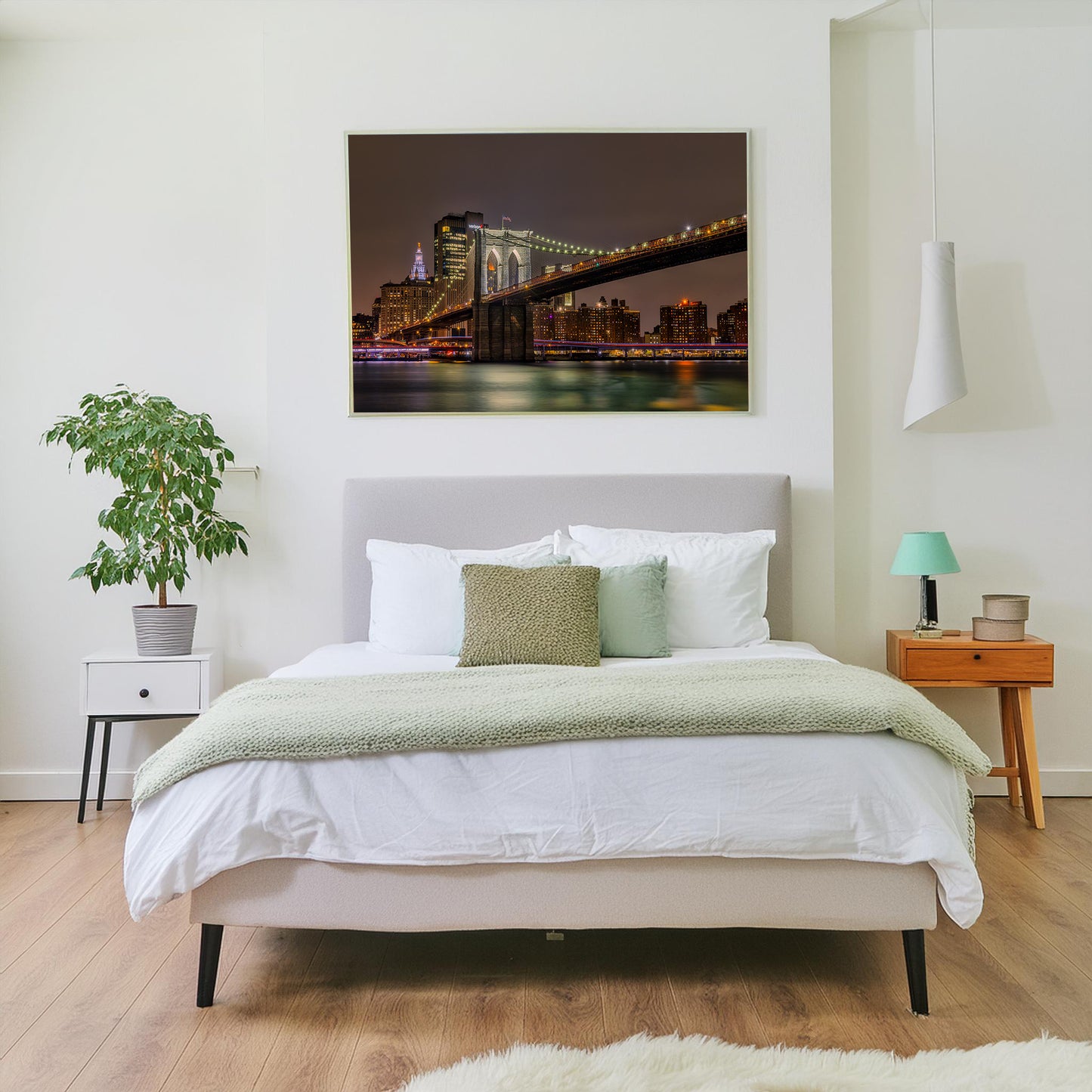 Looking out at the Brooklyn Bridge