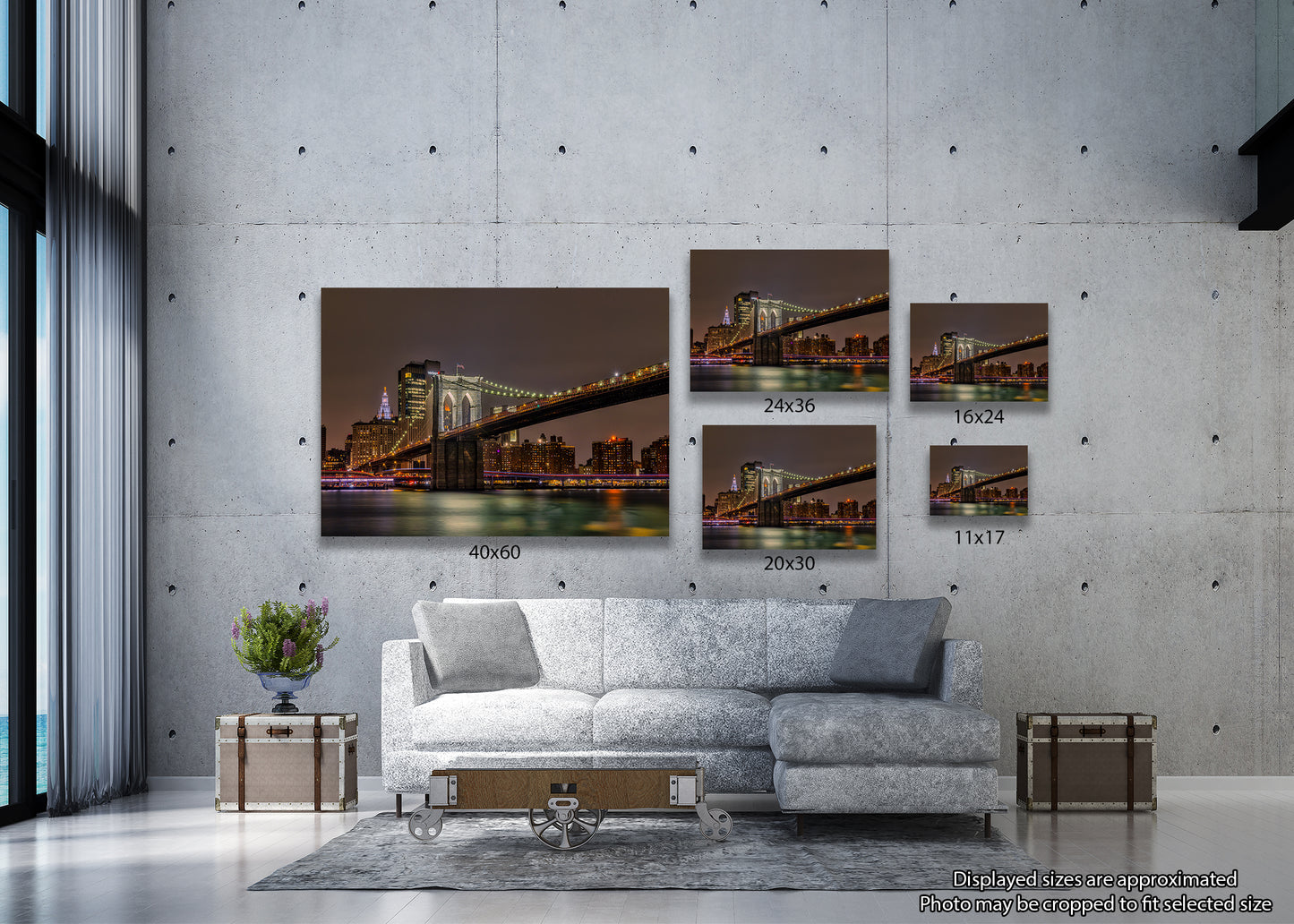 Looking out at the Brooklyn Bridge