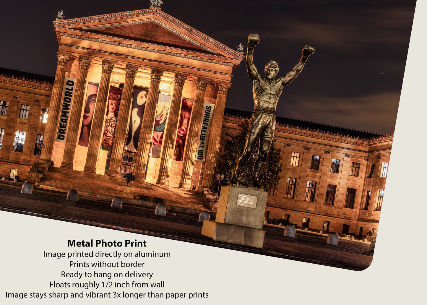 Rocky Statue at Night