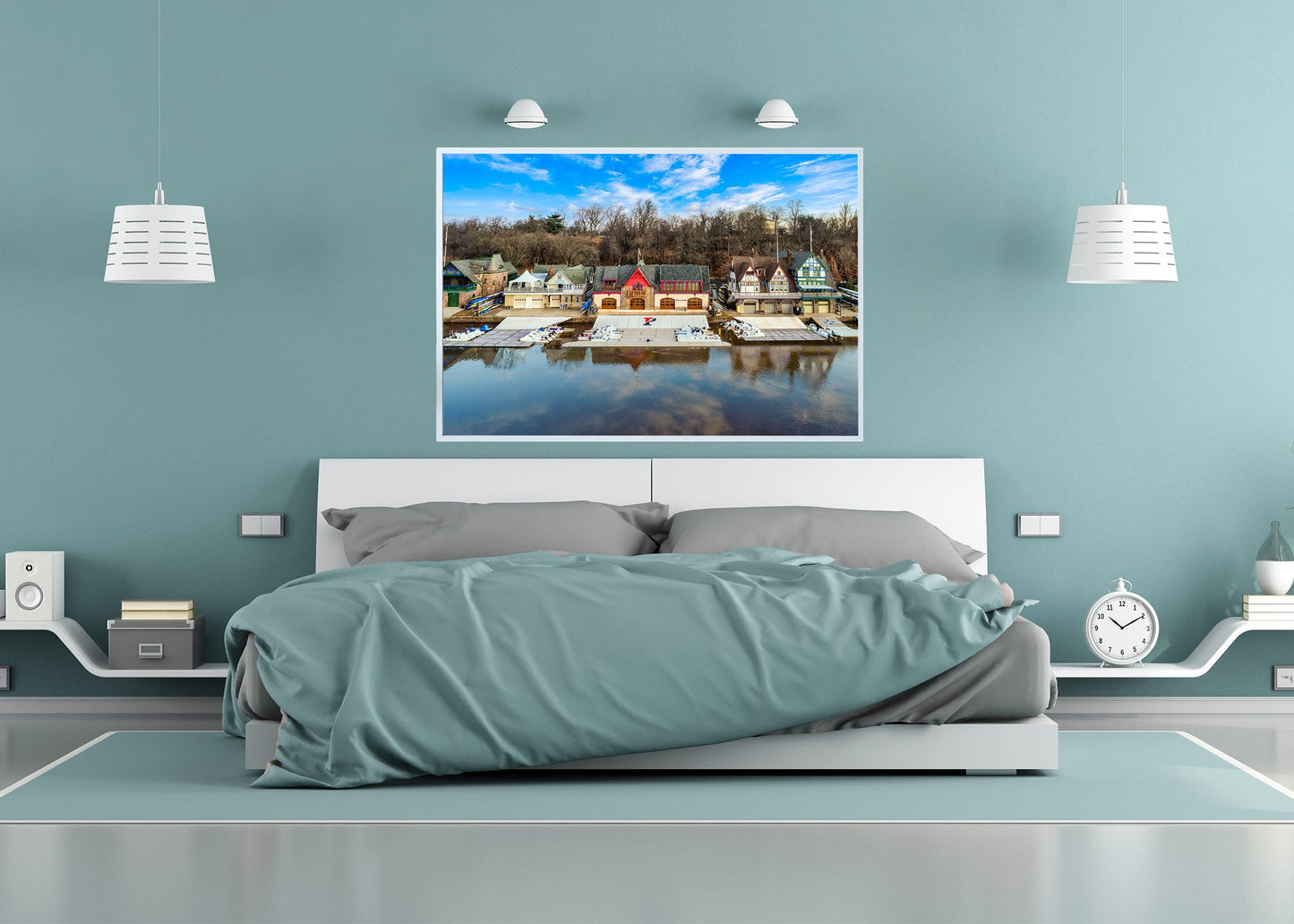 Boathouse Row Under Blue Skies