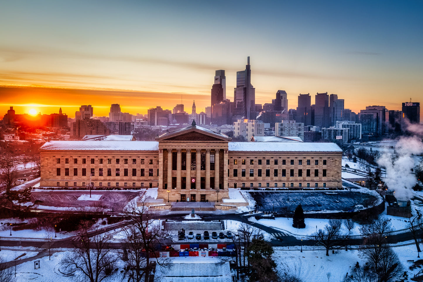 Philadelphia Glowing at Sunrise