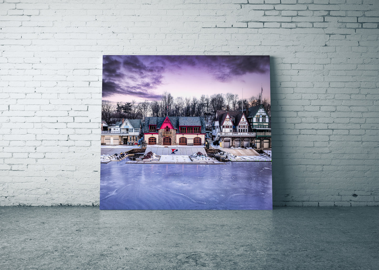 Boathouse Row on Ice