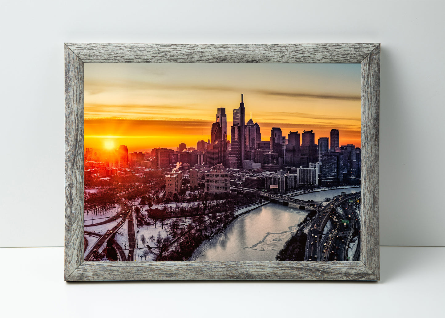 Dawn Over a Frozen Philadelphia