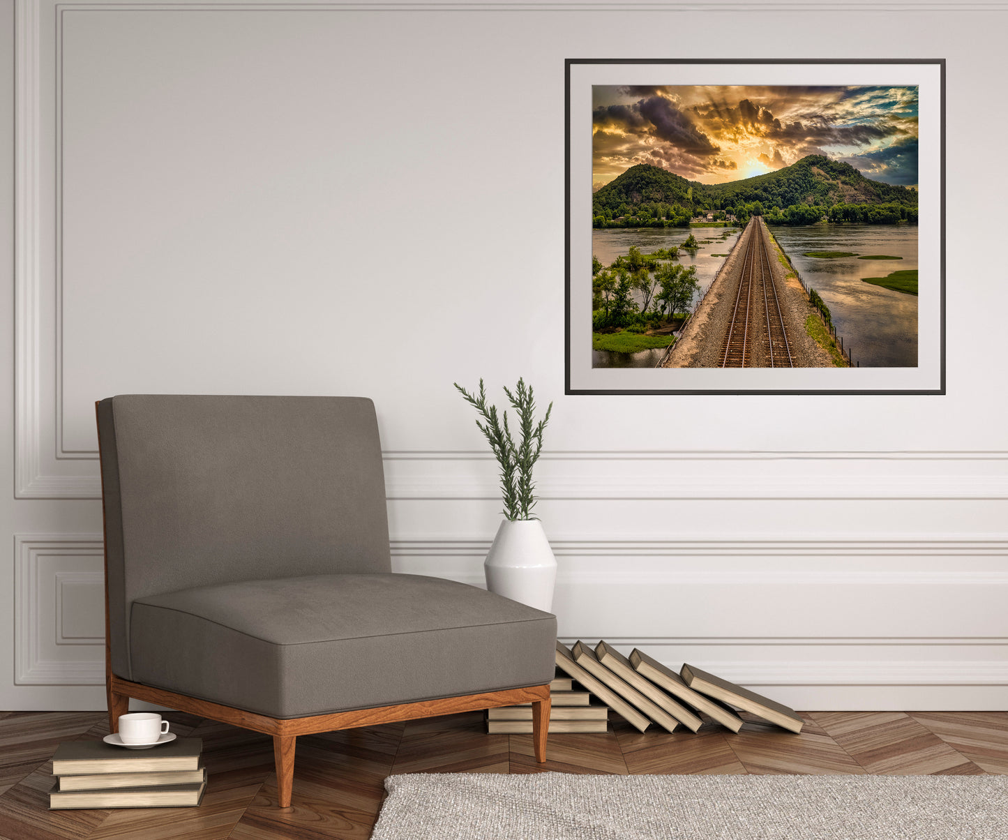 On Track to sunset over Rockville Bridge