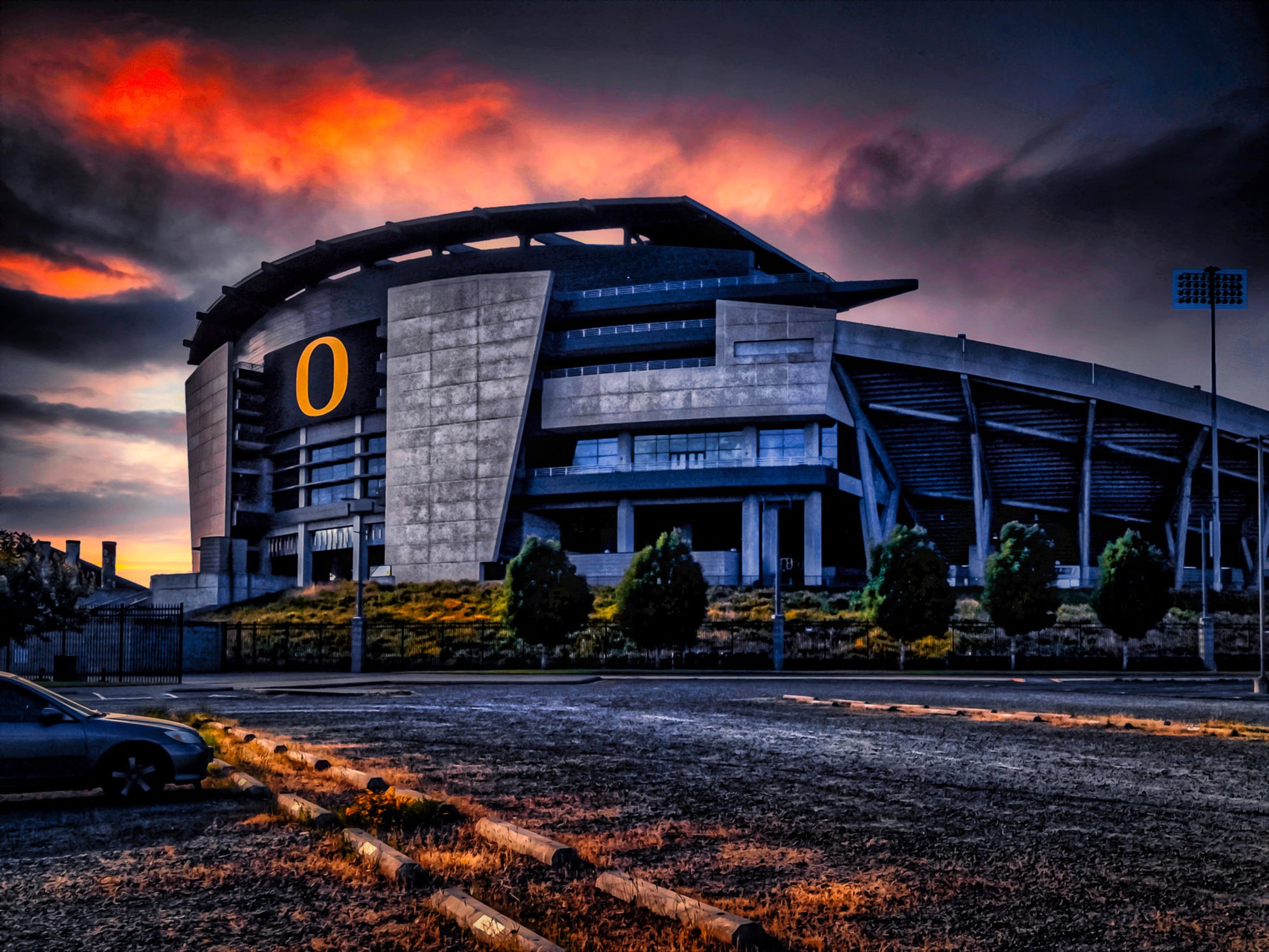 Sunset at Autzen Stadium image 0