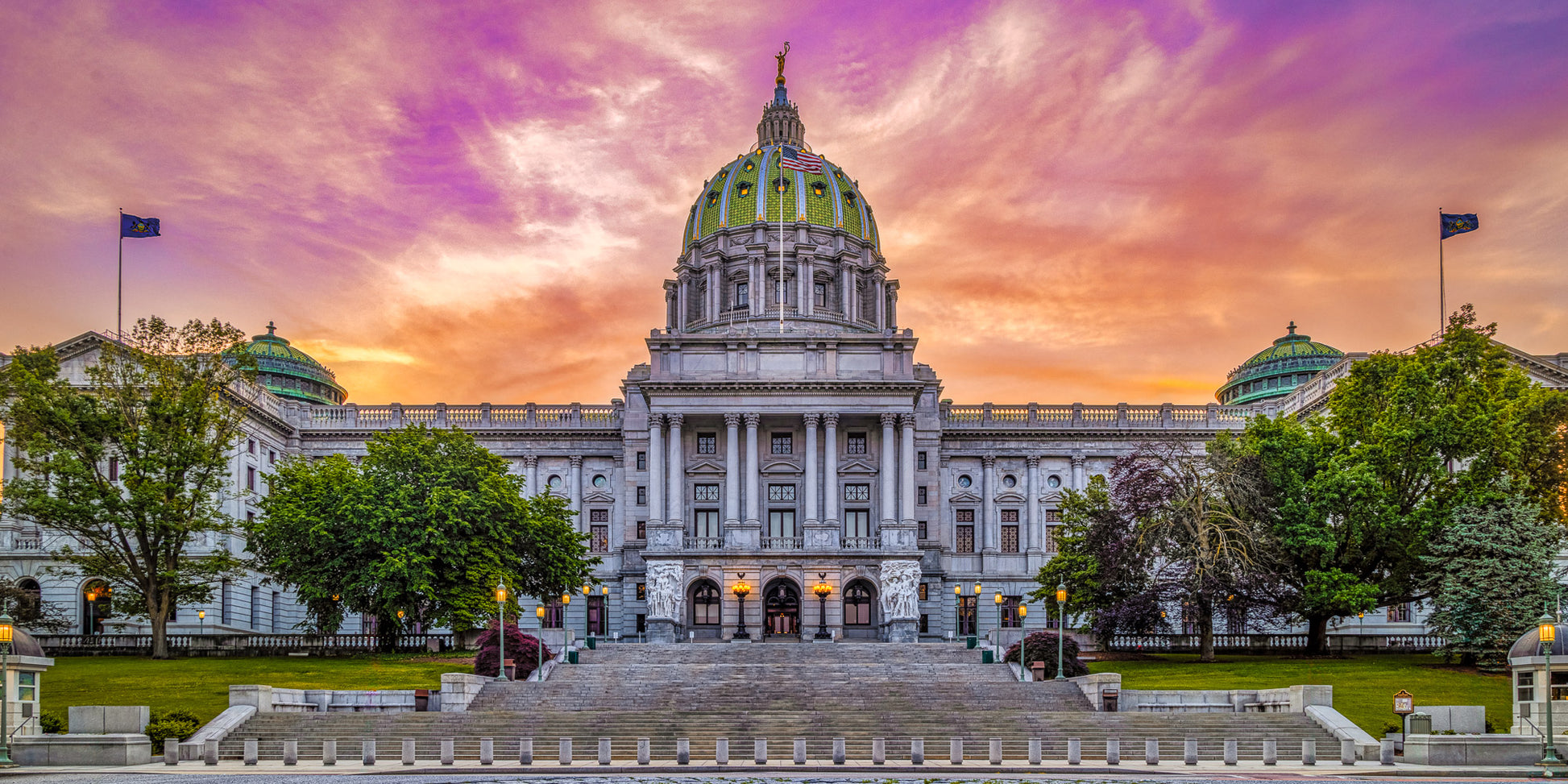 Sunrise at the Pennsylvania State Capitol Panorama image 0