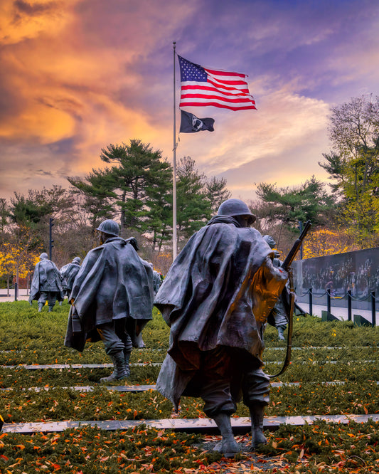 Sunrise at the Korean War Memorial image 0