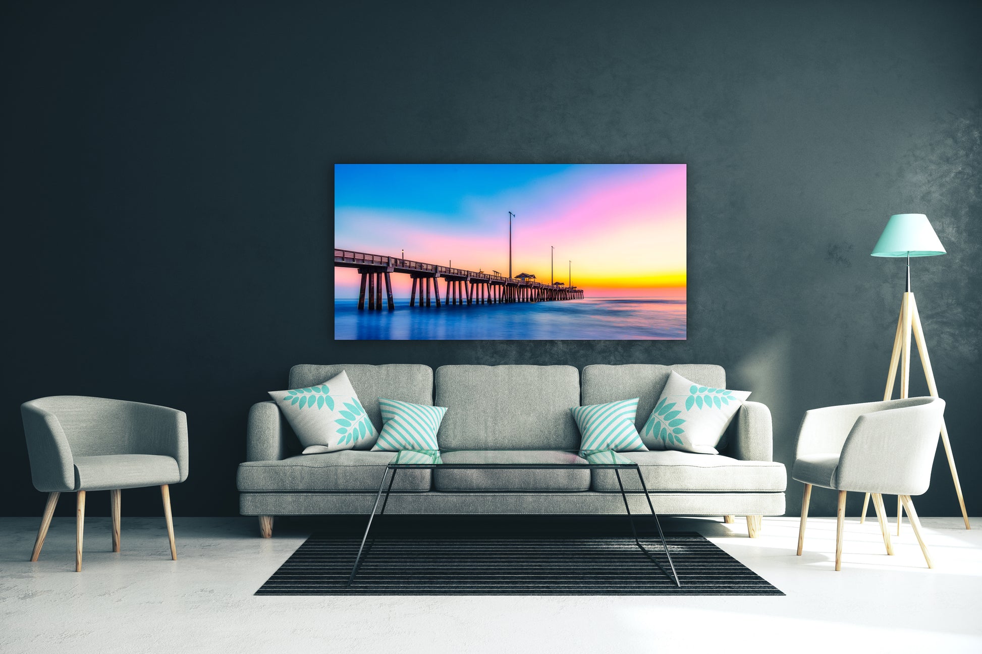 Sunrise at Jeanette Pier Pano image 3